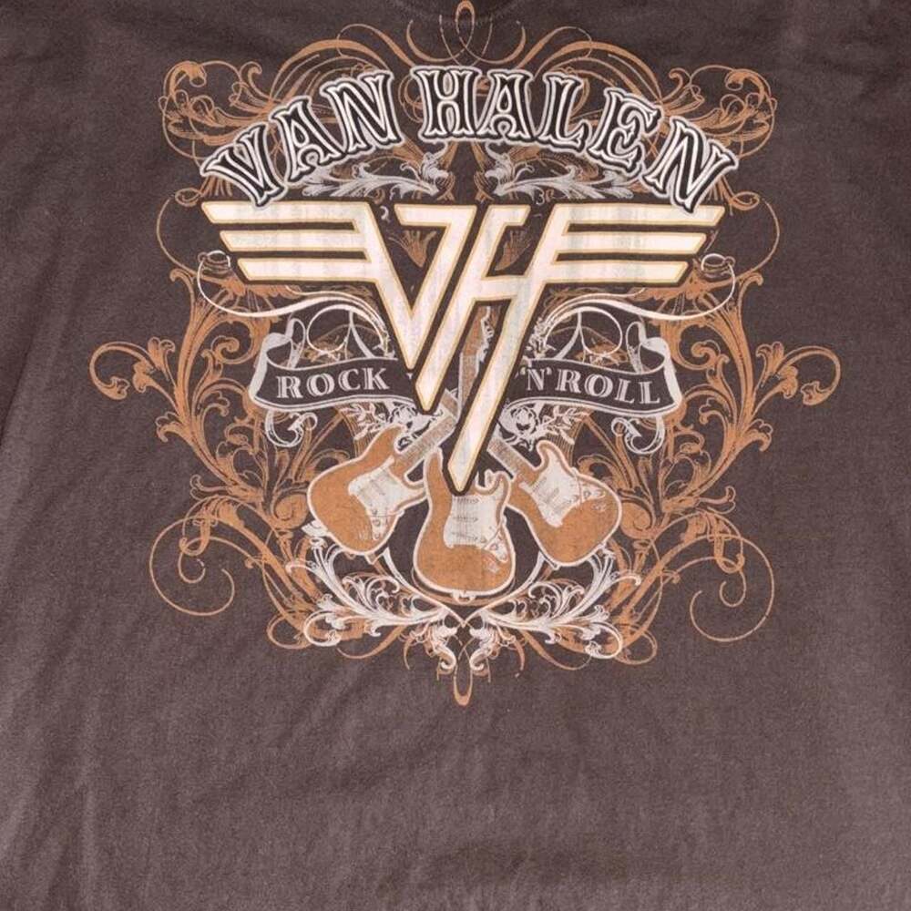 Vintage Van Halen Rock N Roll Graphic T-Shirt Brown